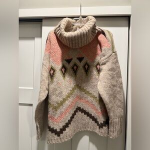 NWT Tribal Jeans size XL Cozy Multicolor Turtleneck Sweater